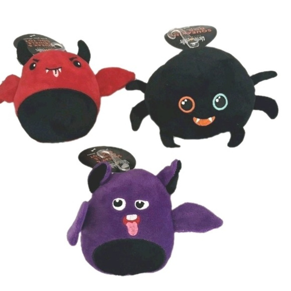 3 Pack Dog Toy Squeak &‎ Crinkle Spider Devil Bat Chistmas Pet Stocking Stuffer